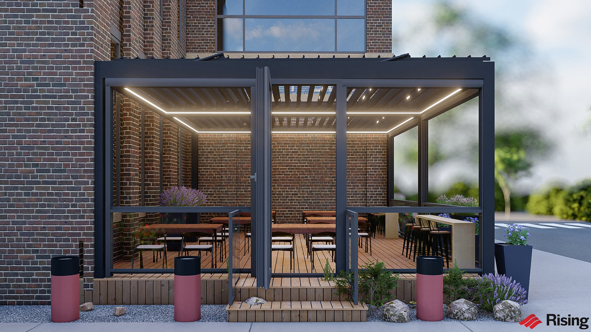 B2 Bistro — Motorized SkyTilt Louvered Roof by Breslow, Reading PA